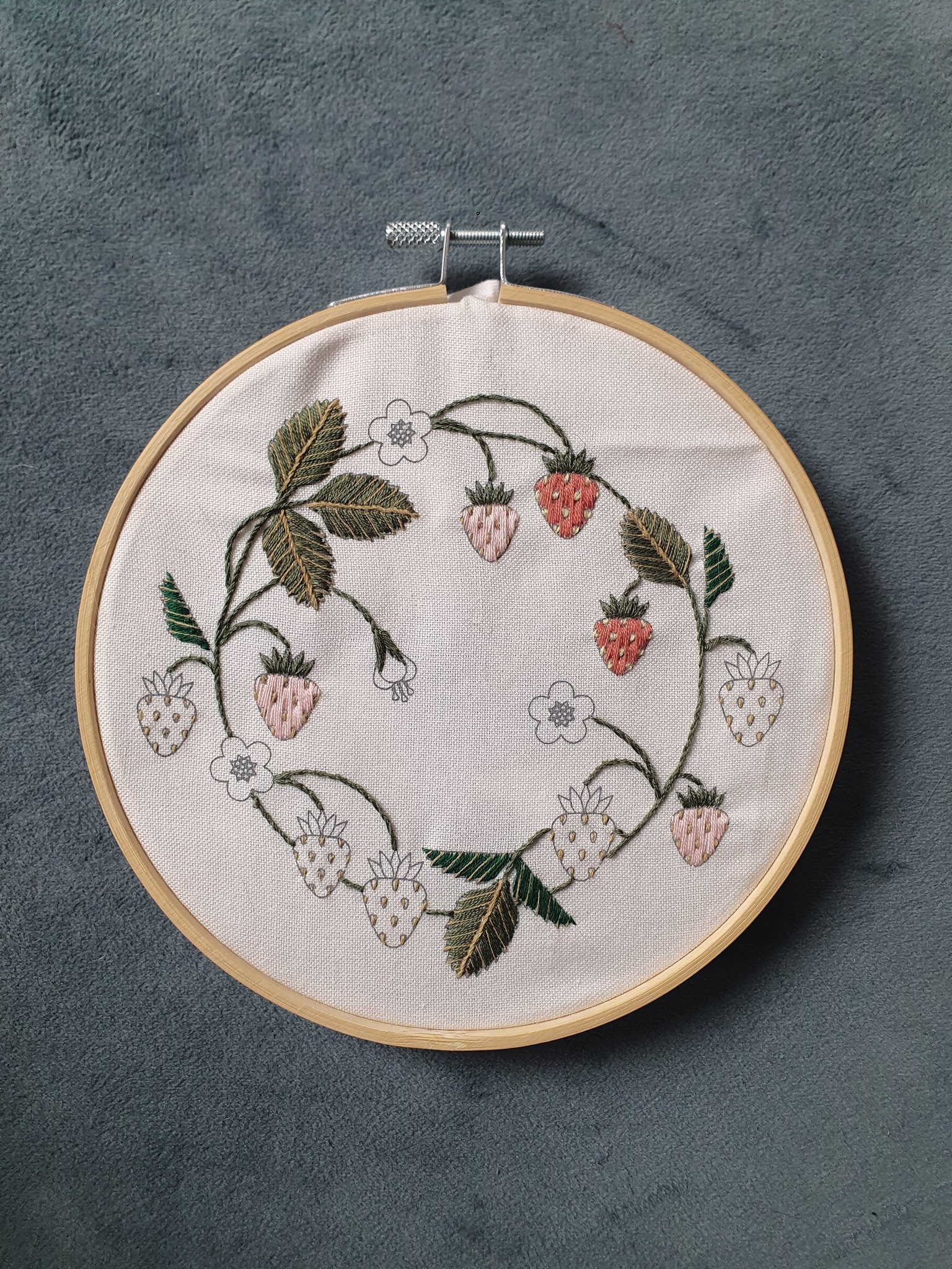 Embroidery and Strawberries